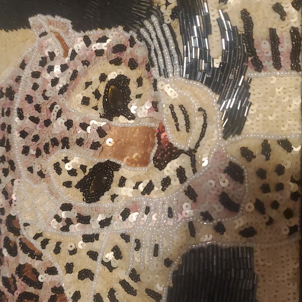 Sharif Leopard beaded bag